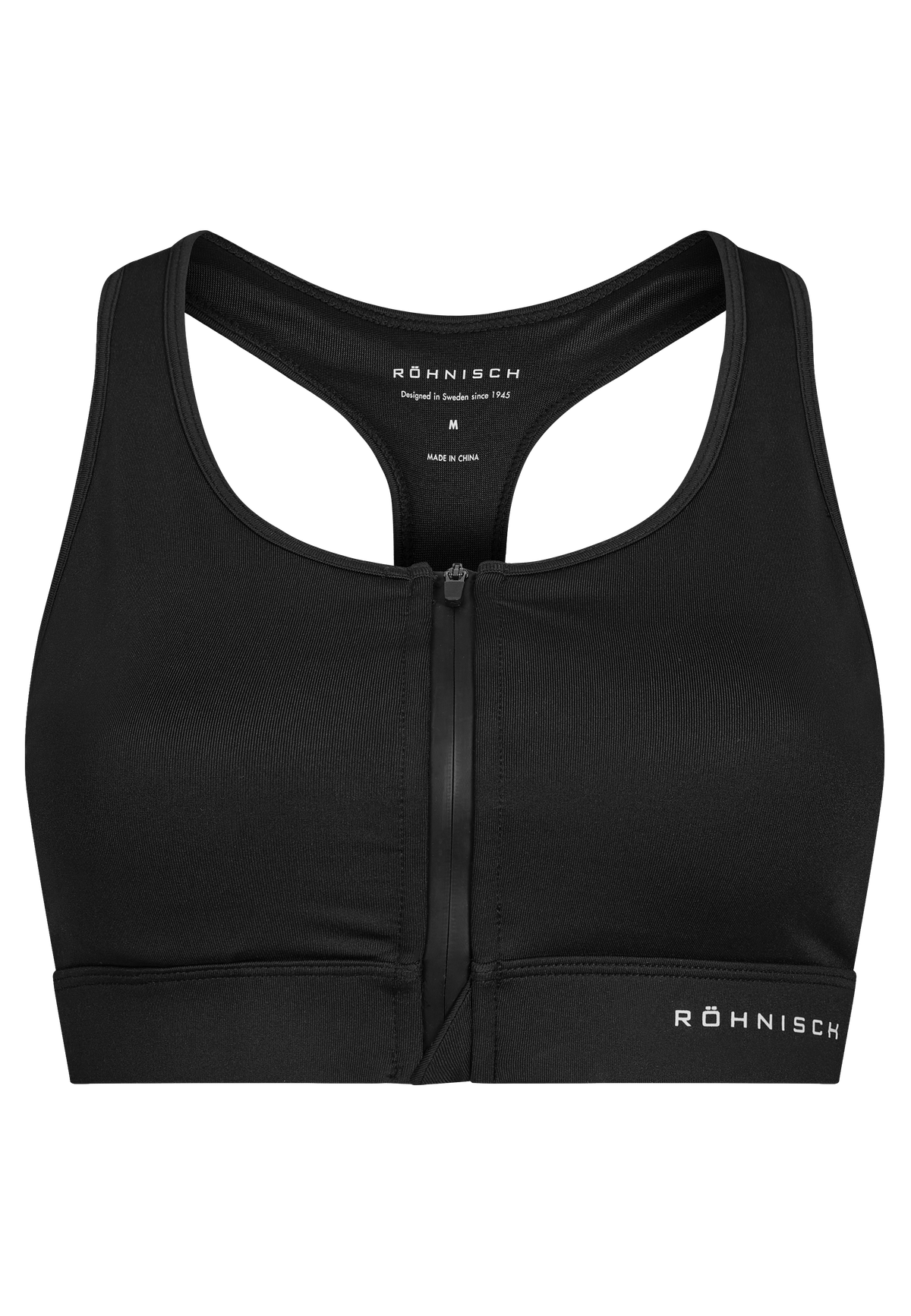 Essential Zip Sportsbra, Black