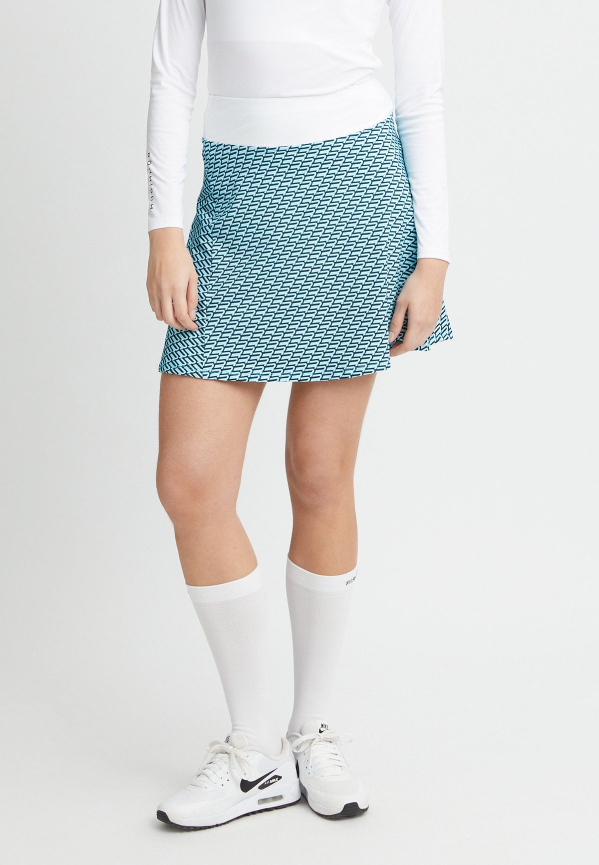 Luna Long Skort, Capri Blue Retro R Mono