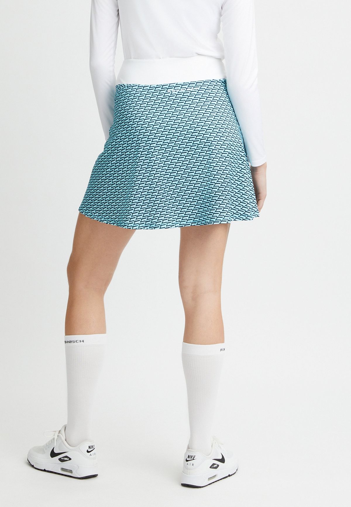 Luna Long Skort, Capri Blue Retro R Mono