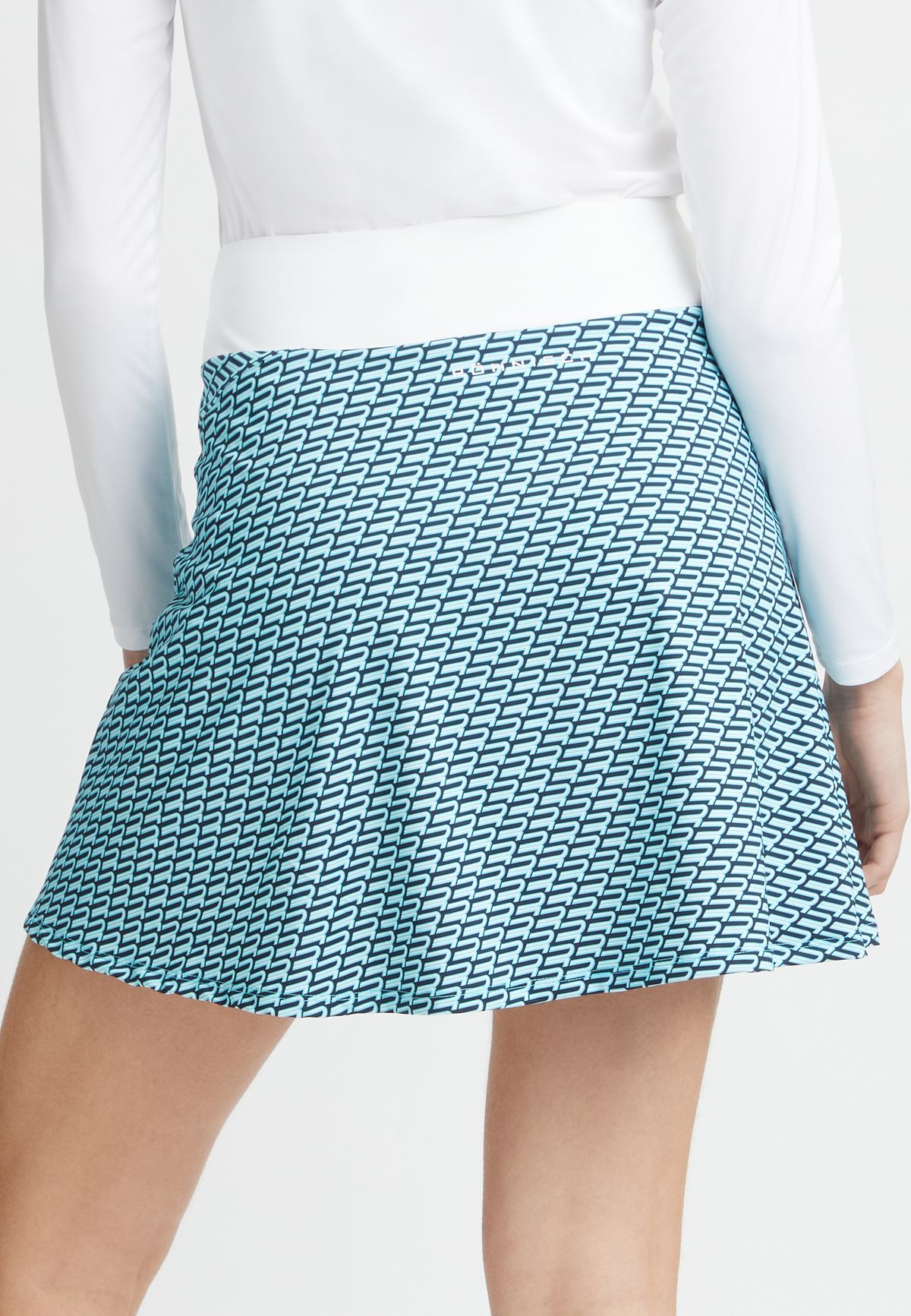 Luna Long Skort, Capri Blue Retro R Mono