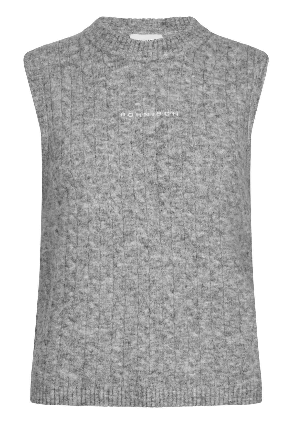 Ina Knitted Vest, Grey Melange