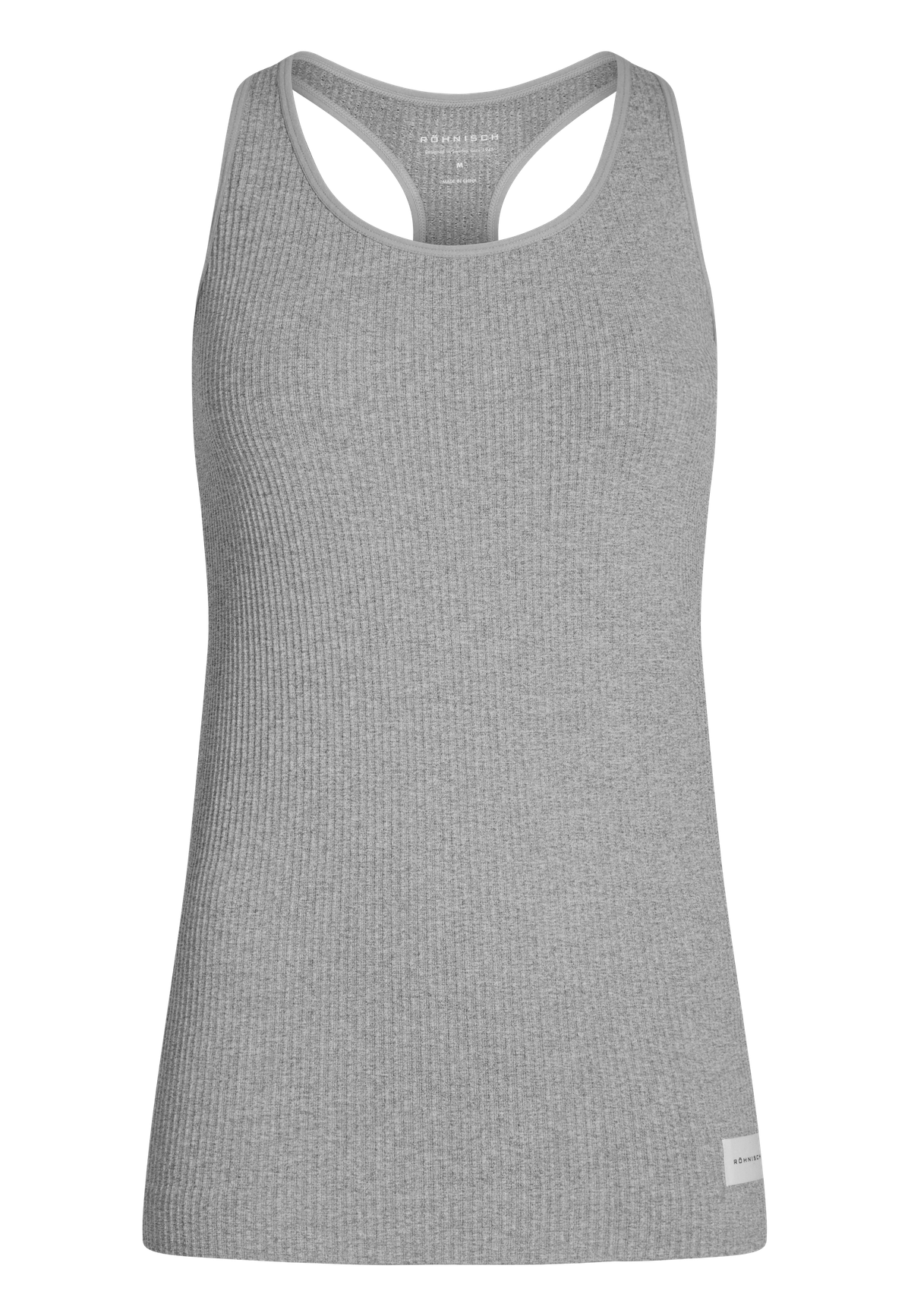 Micro Rib Singlet, Grey Melange