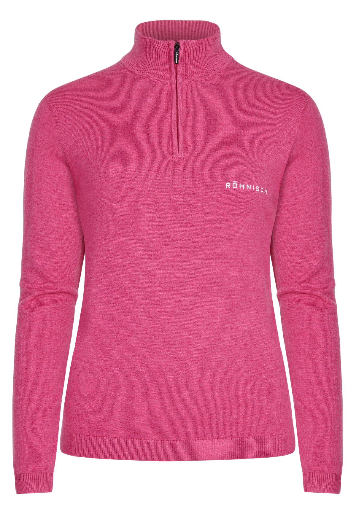 Kora Knitted Half Zip, Carmine Rose