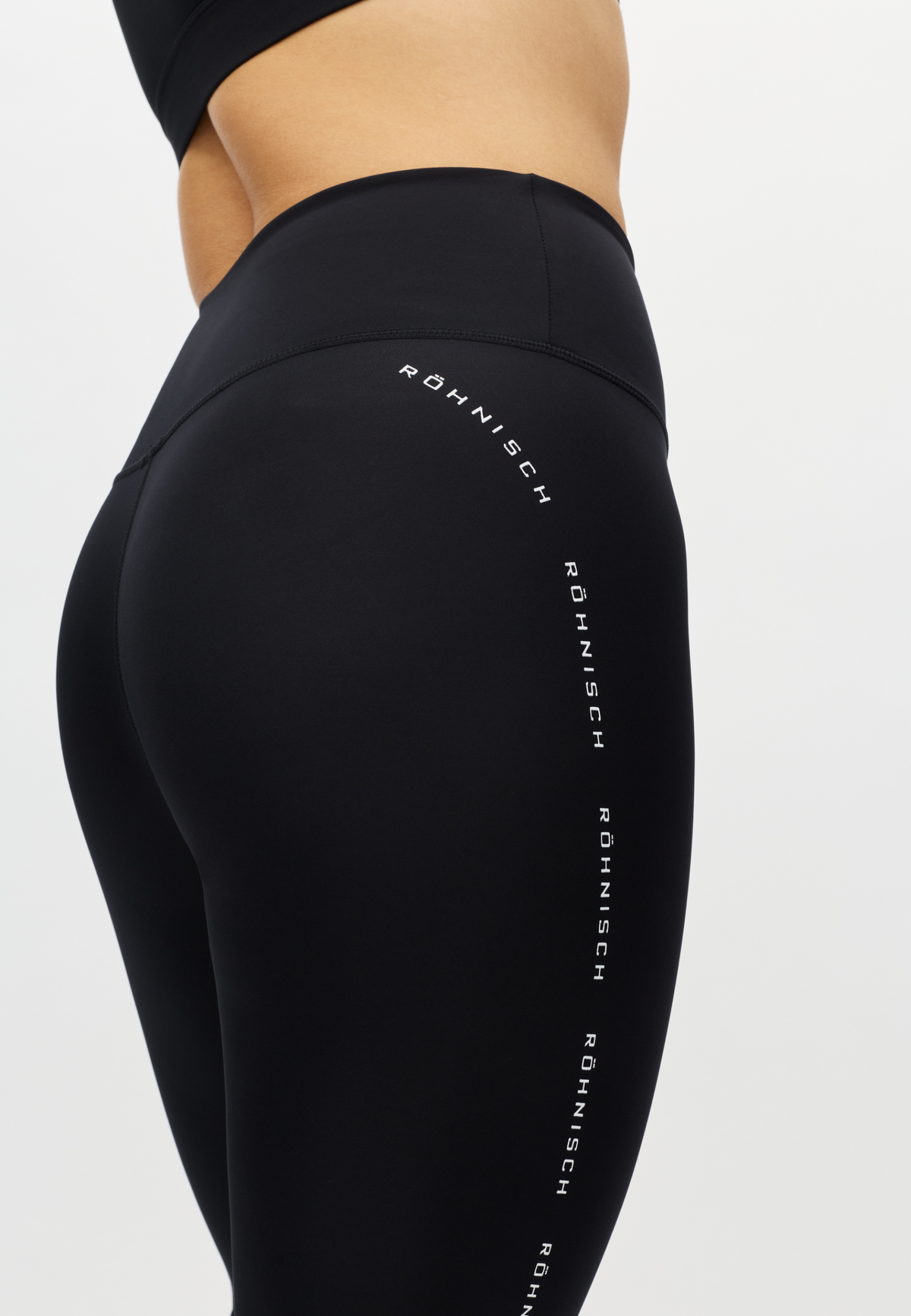 Logo High Waist Tights, Black