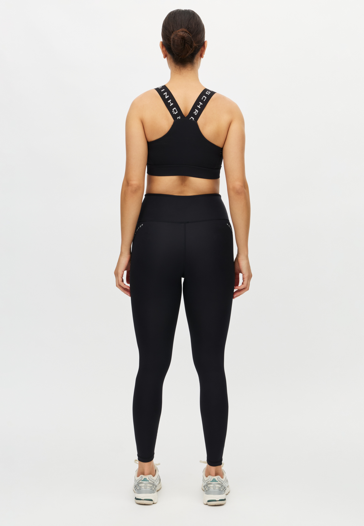 Logo High Waist Tights, Black