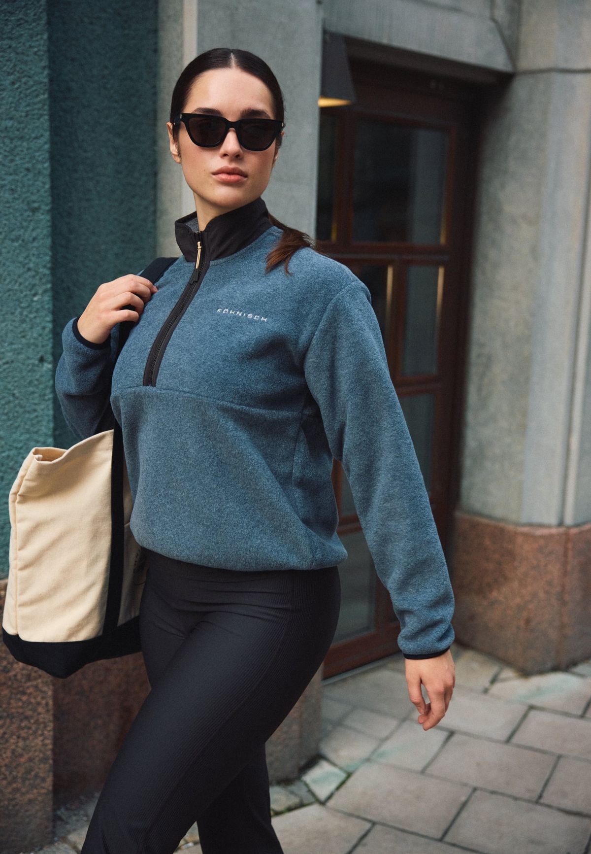 Thermal Half Zip Fleece, Grey Melange