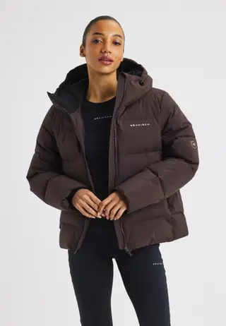Short Puffer Jacket, Dark Brown