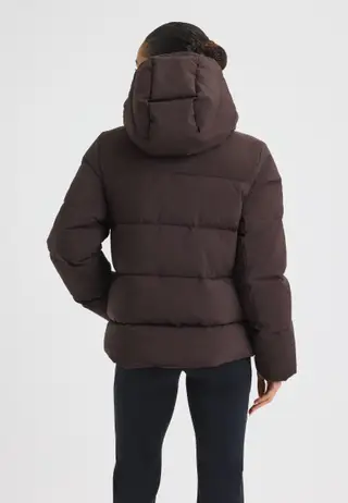 Short Puffer Jacket, Dark Brown