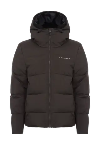 Short Puffer Jacket, Dark Brown