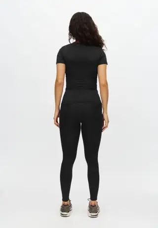 Jacquard Short Sleeve Top, Black