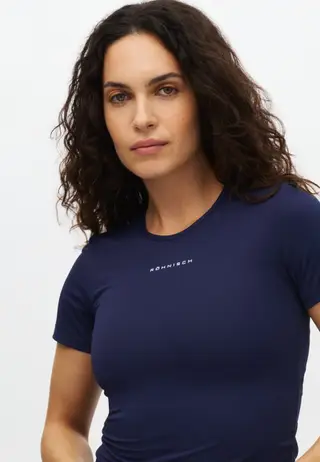 Jacquard Short Sleeve Top, Indigo