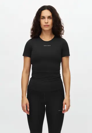 Jacquard Short Sleeve Top, Black