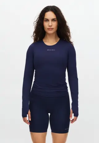 Jacquard Long Sleeve Top, Indigo