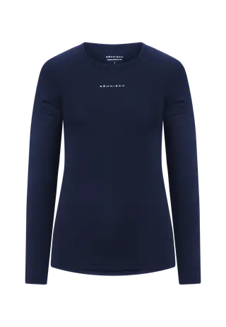 Jacquard Long Sleeve Top, Indigo