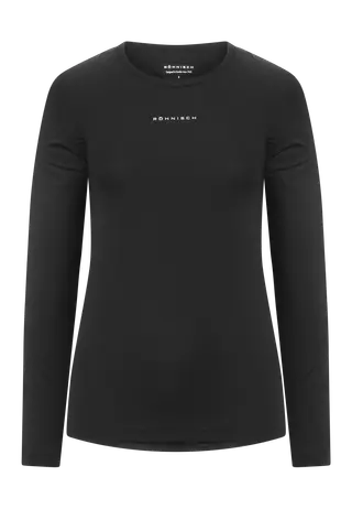 Jacquard Long Sleeve Top, Black