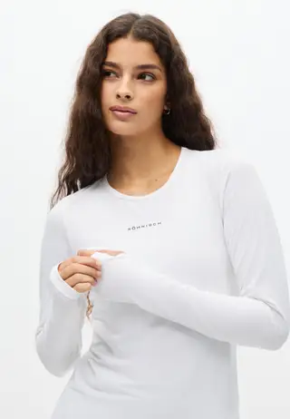 Jacquard Long Sleeve Top, White