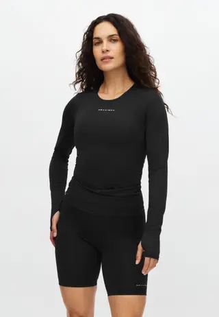 Jacquard Long Sleeve Top, Black