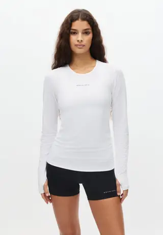 Jacquard Long Sleeve Top, White