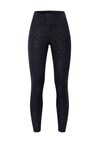Leo Emboss High Waist Tights, Leo Emboss Black