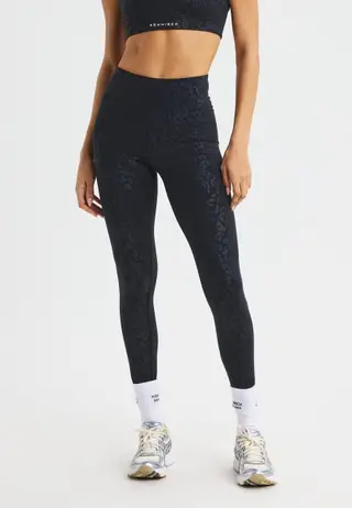 Leo Emboss High Waist Tights, Leo Emboss Black