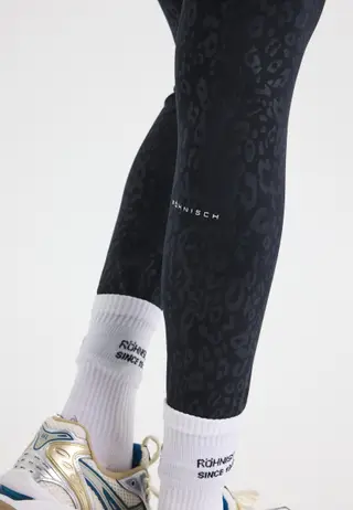 Leo Emboss High Waist Tights, Leo Emboss Black