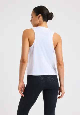 Clara Cropped Tank, White