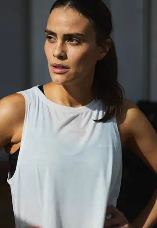 Clara Cropped Tank, White