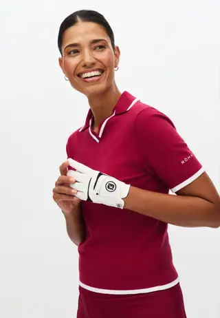 Swing Knitted Poloshirt, Beet Red