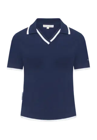 Swing Knitted Poloshirt, Navy