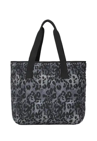 Quilted Everyday Tote, Grey Leo Print