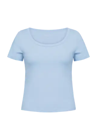 Rib Drymotion Tee, Chambray Blue