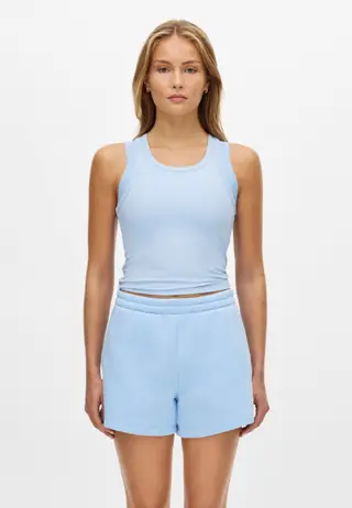 Rib Drymotion Singlet, Chambray Blue