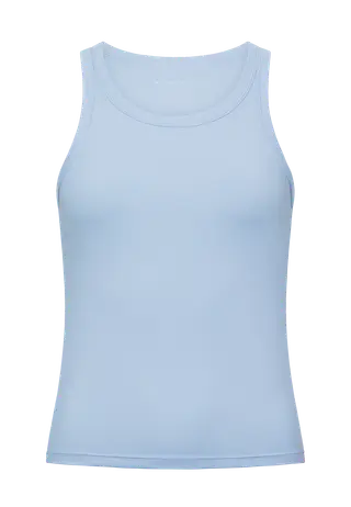 Rib Drymotion Singlet, Chambray Blue