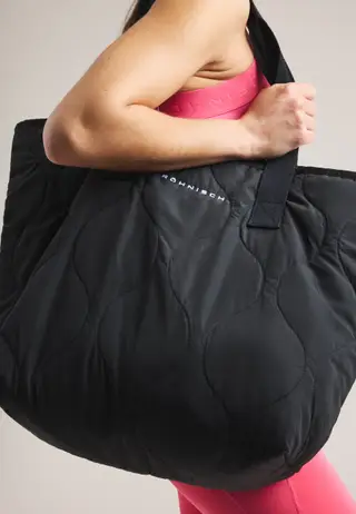 Quilt Tote Bag, Black