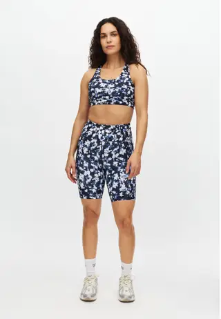 Printed Mesh Sportsbra, Indigo Bloom