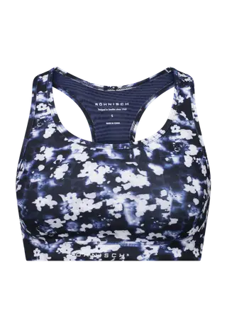 Printed Mesh Sportsbra, Indigo Bloom