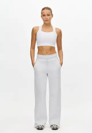 Base Sweat Wide Pants, Light Grey Melange