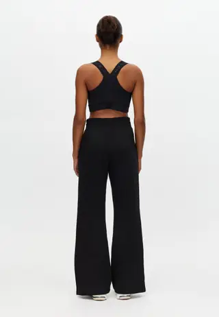 Base Sweat Wide Pants, Black