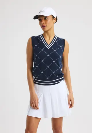 R Logo Vest, R Check Navy
