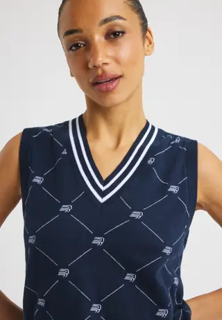 R Logo Vest, R Check Navy