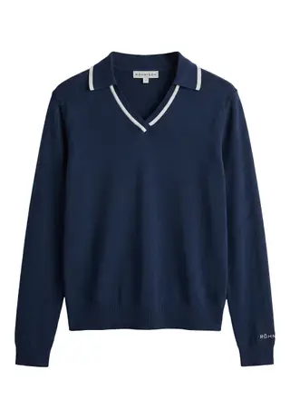Swing Knitted Long-Sleeve Polo Shirt – Long-sleeved golf polo