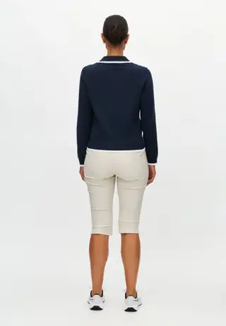 Swing Knitted Long Sleeve Poloshirt, Navy