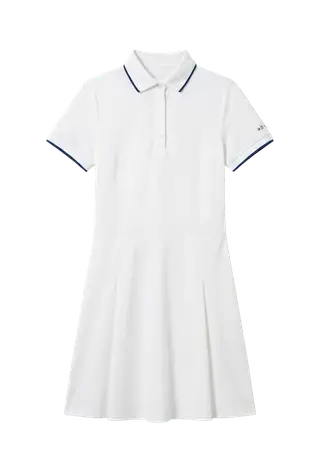 Miriam Dress, White/Navy