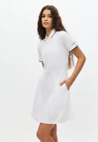 Miriam Dress, White/Navy