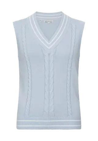 Cotton Cable Vest, Skyway
