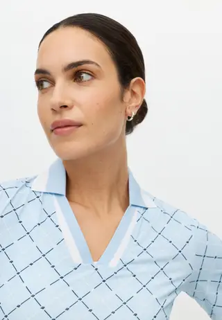 Essential Poloshirt, Micro R Check Skyway