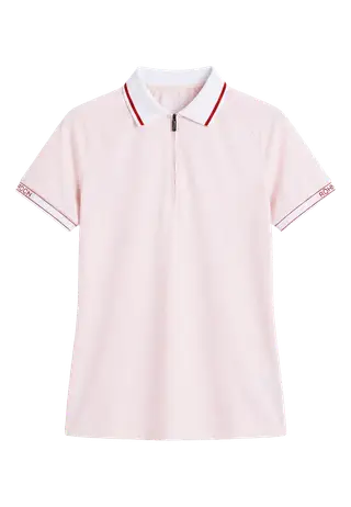 Rib Poloshirt, Cradle Pink