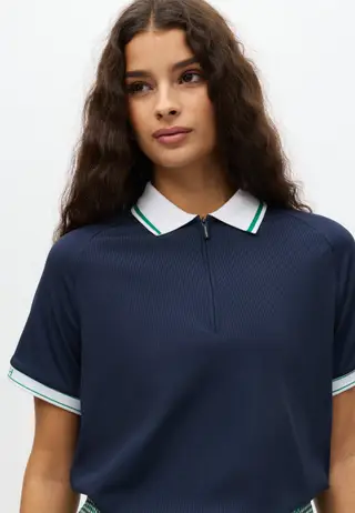 Rib Poloshirt, Navy