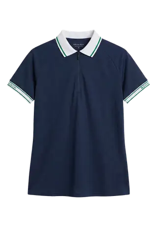 Rib Poloshirt, Navy