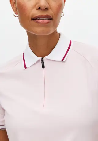 Rib Poloshirt, Cradle Pink